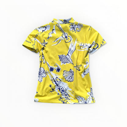 ＼新発売／Ladies Mock Neck Hawaiian Yellow  レディースゴルフウェア モックネック 半袖 ストレッチ 速乾 肌触りなめらか UVカット おしゃれ 可愛い 春夏
