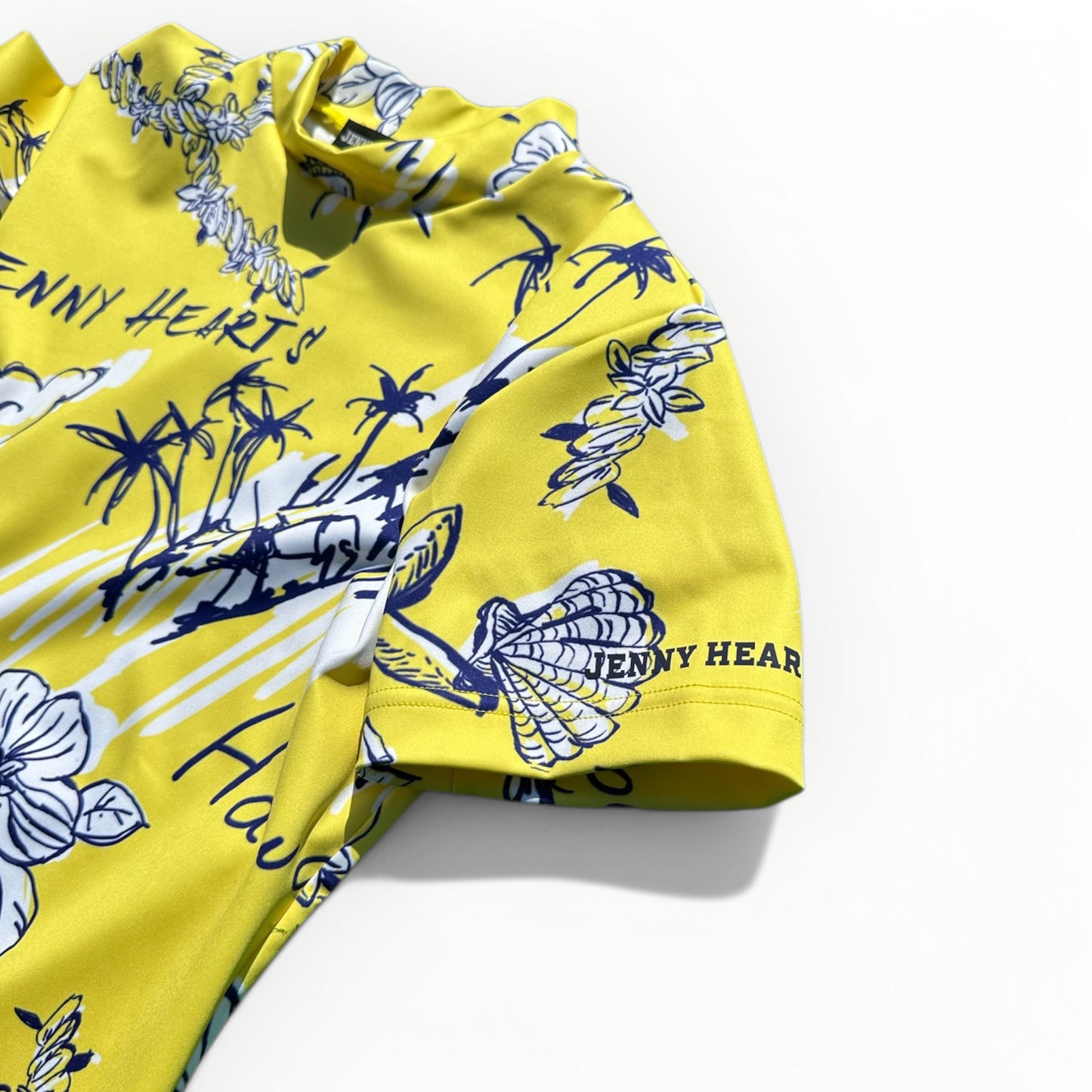 ＼新発売／Ladies Mock Neck Hawaiian Yellow  レディースゴルフウェア モックネック 半袖 ストレッチ 速乾 肌触りなめらか UVカット おしゃれ 可愛い 春夏