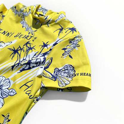 ＼新発売／Ladies Mock Neck Hawaiian Yellow  レディースゴルフウェア モックネック 半袖 ストレッチ 速乾 肌触りなめらか UVカット おしゃれ 可愛い 春夏