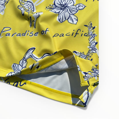 ＼新発売／Ladies Mock Neck Hawaiian Yellow  レディースゴルフウェア モックネック 半袖 ストレッチ 速乾 肌触りなめらか UVカット おしゃれ 可愛い 春夏