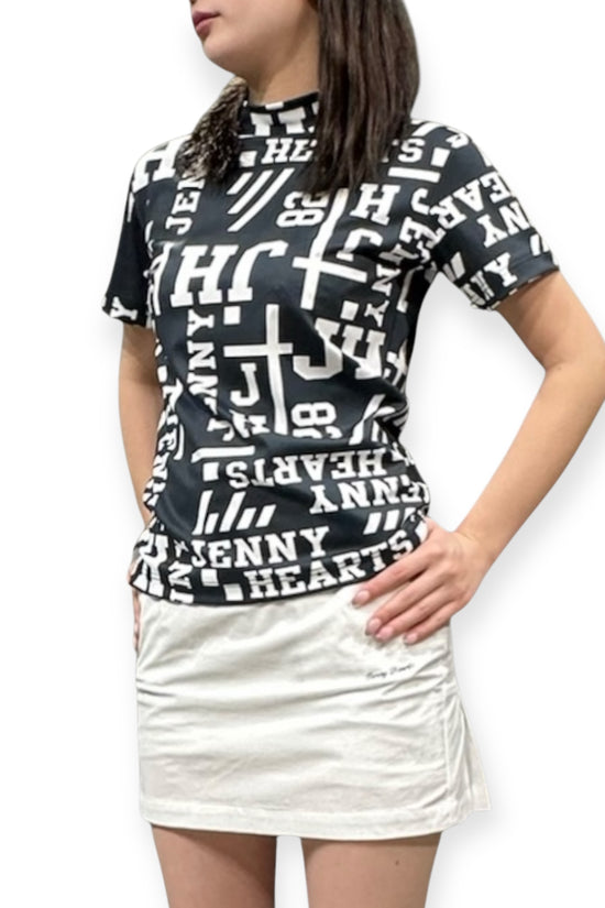Ladies Mock Neck Logotipo レディースゴルフウェア 夏 モックネック 半袖 ストレッチ 速乾 肌触りなめらか UVカット おしゃれ 可愛い