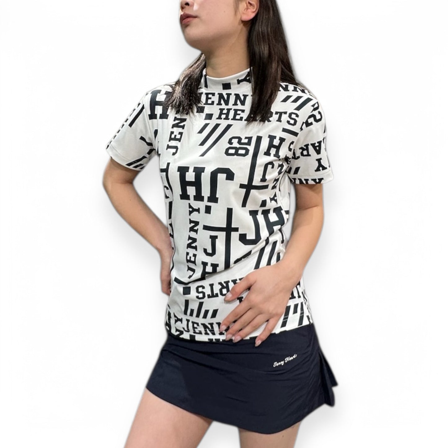 ＼新発売／Ladies Mock Neck Logotipo レディースゴルフウェア モックネック 半袖 ストレッチ 速乾 肌触りなめらか UVカット おしゃれ 可愛い 春夏