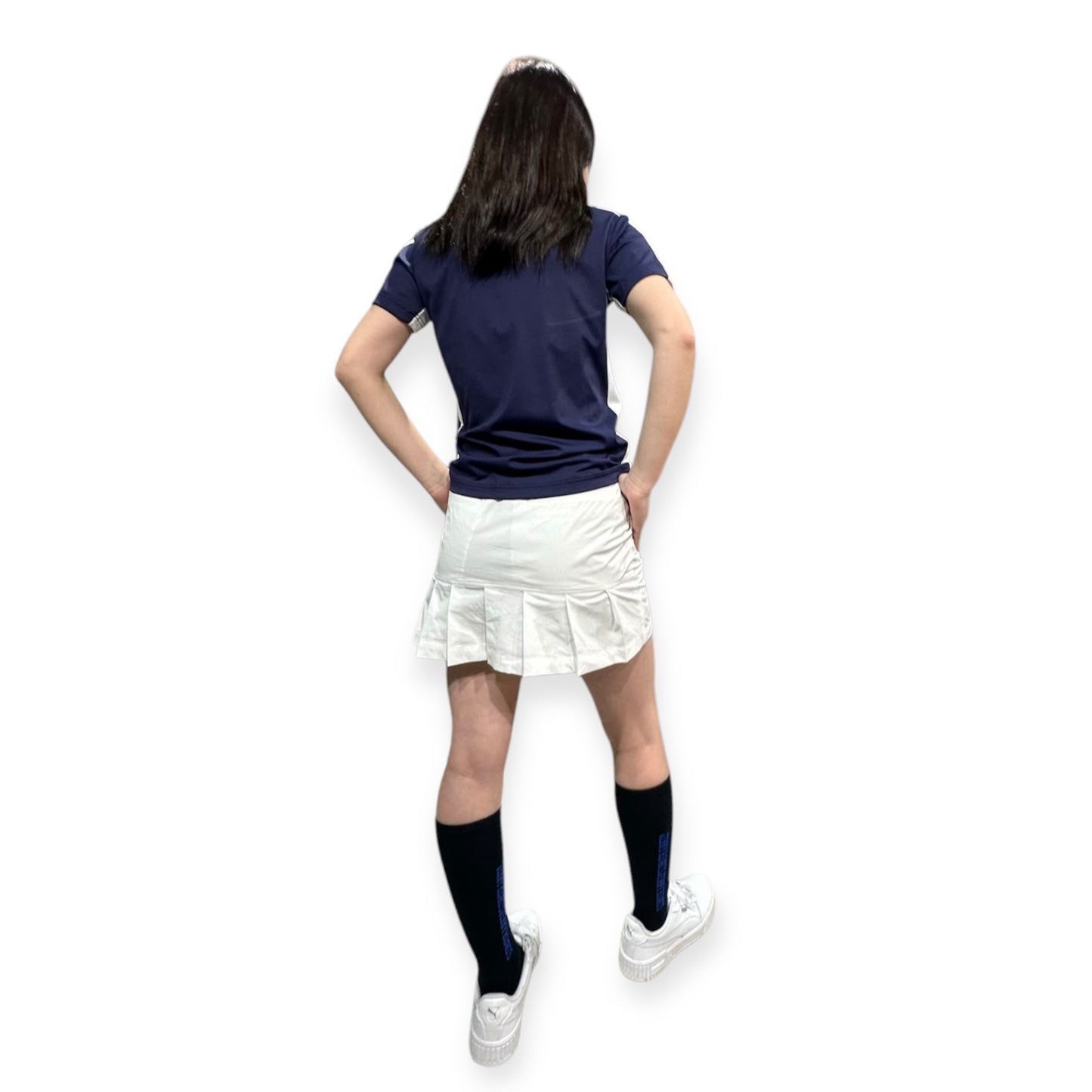 ＼新発売／Ladies Mock Neck Spandex ゴルフウェア レディース モックネック 半袖 ネイビー ツートンカラー 春 UVカット 速乾 伸縮性抜群 おしゃれ