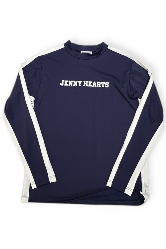 Mens Mock Neck Spandex 究極のなめらかさ ゴルフウェア メンズ 夏 モックネック 長袖 軽量 ネイビー ツートンカラー UVカット 速乾 伸縮性抜群 おしゃれ