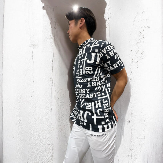＼新発売／Mens Mock Neck Logotipo メンズゴルフウェア モックネック 半袖 ストレッチ 速乾 肌触りなめらか UVカット おしゃれ 可愛い 春夏