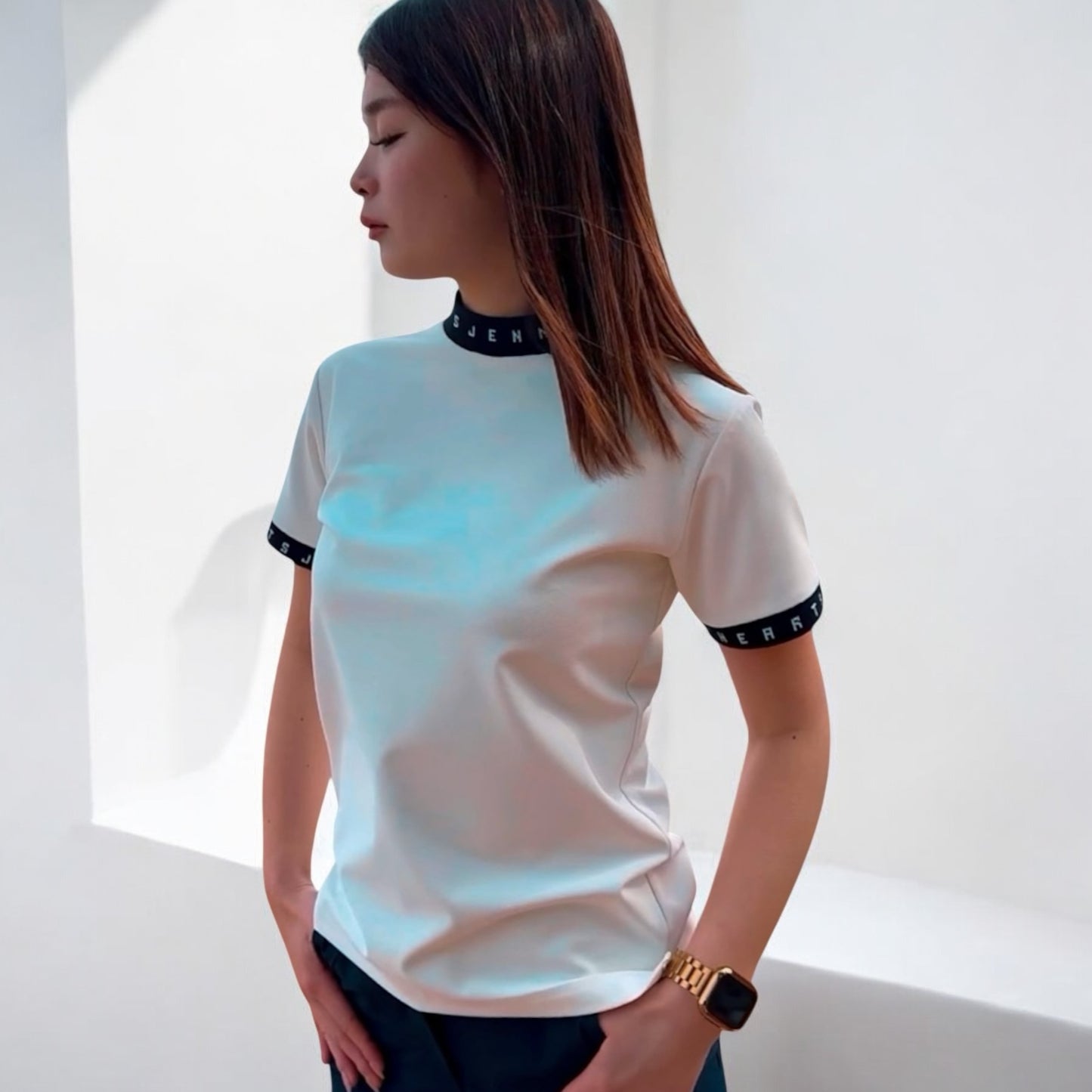 ＼新発売／Ladies Grosgrain Mock Neck レディースゴルフウェア グログラン モックネック 半袖 ストレッチ 肌触りなめらか 速乾 UVカット 透け防止 シンプル おしゃれ 高品質 高機能 おすすめ プレゼント 日本製