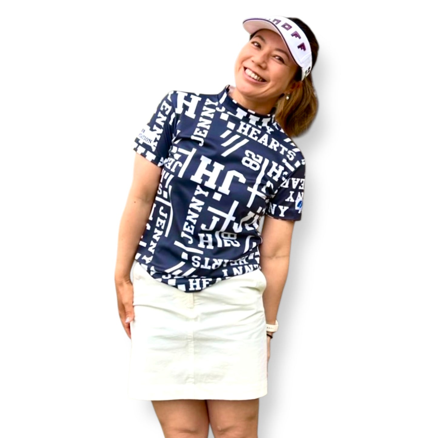 ＼新発売／Ladies Mock Neck Logotipo レディースゴルフウェア モックネック 半袖 ストレッチ 速乾 肌触りなめらか UVカット おしゃれ 可愛い 春夏