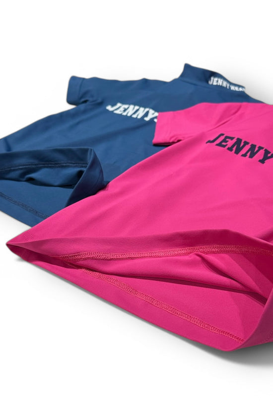 Junior Unisex Mock Twincot UV ジュニアゴルフウェア 夏 ユニセックス モックネック 消臭機能 ピンク ブルー 120cm 140cm 150cm