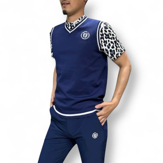 Mens Stylish Vest  メンズゴルフベスト 軽量 速乾 UVカット ストレッチ ニット 春夏 ゴルフウェア メンズ