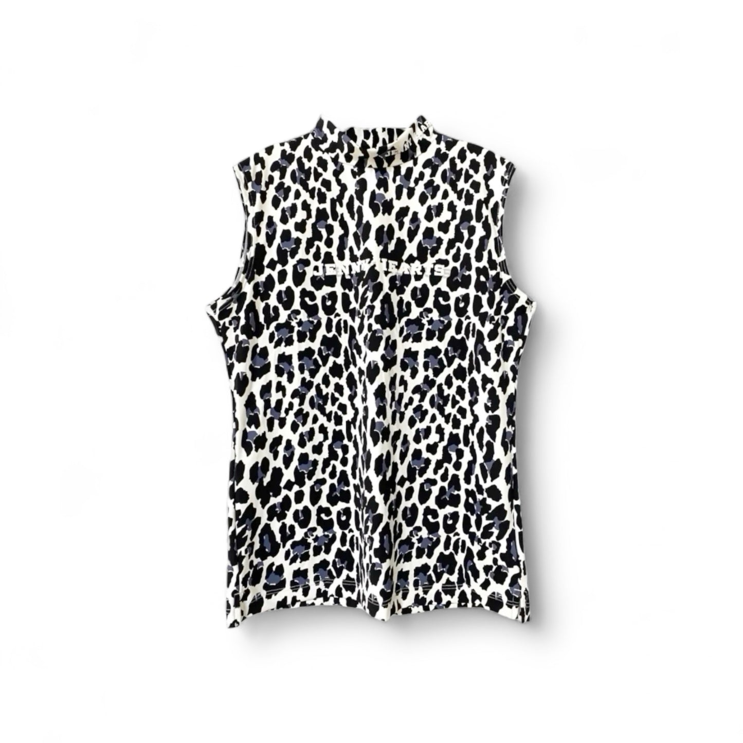 Ladies Sleeveless Animal Panther Mock Neck ノースリーブ モックネック 接触冷感 なめらか肌触り 伸縮性抜群 おしゃれ 夏 レディースゴルフウェア ジュニアゴルフウェア