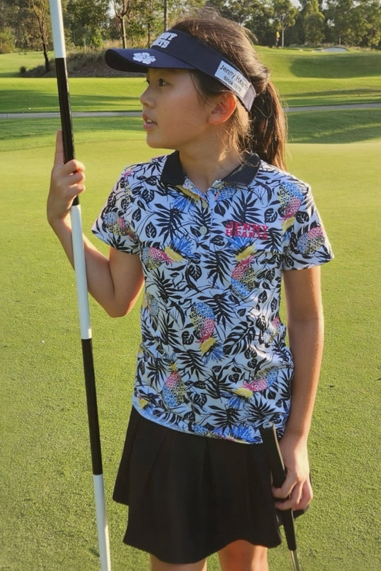 Junior Girls Polo Shirt ガールズ ポロシャツ ジュニアゴルフウェア ガールズ 女の子 キッズ ゴルフ ゴルフポロシャツ ガールズウェア 春 夏 秋 ドライタッチ おしゃれポロシャツ 130cm 150cm