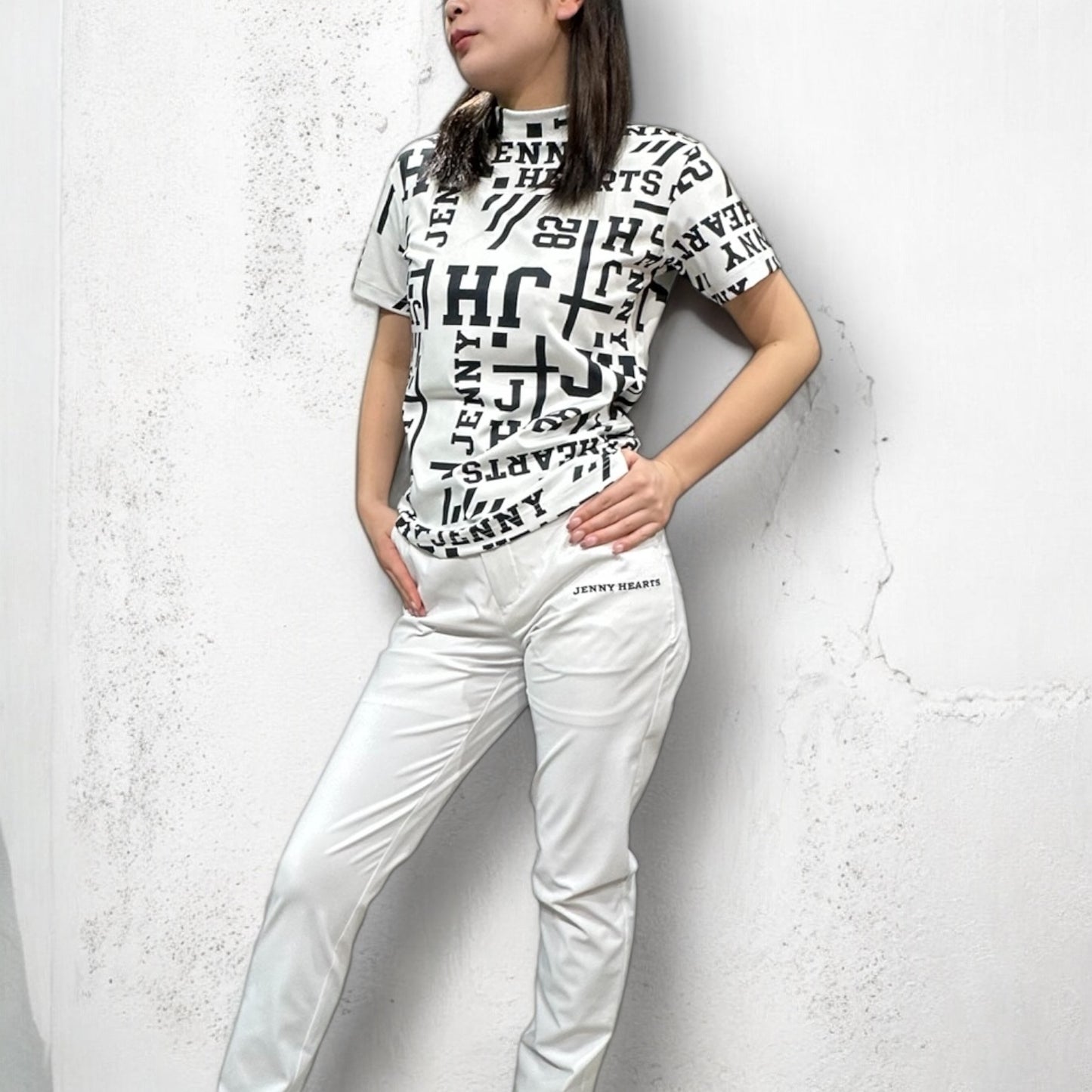 ＼新発売／Ladies Mock Neck Logotipo レディースゴルフウェア モックネック 半袖 ストレッチ 速乾 肌触りなめらか UVカット おしゃれ 可愛い 春夏