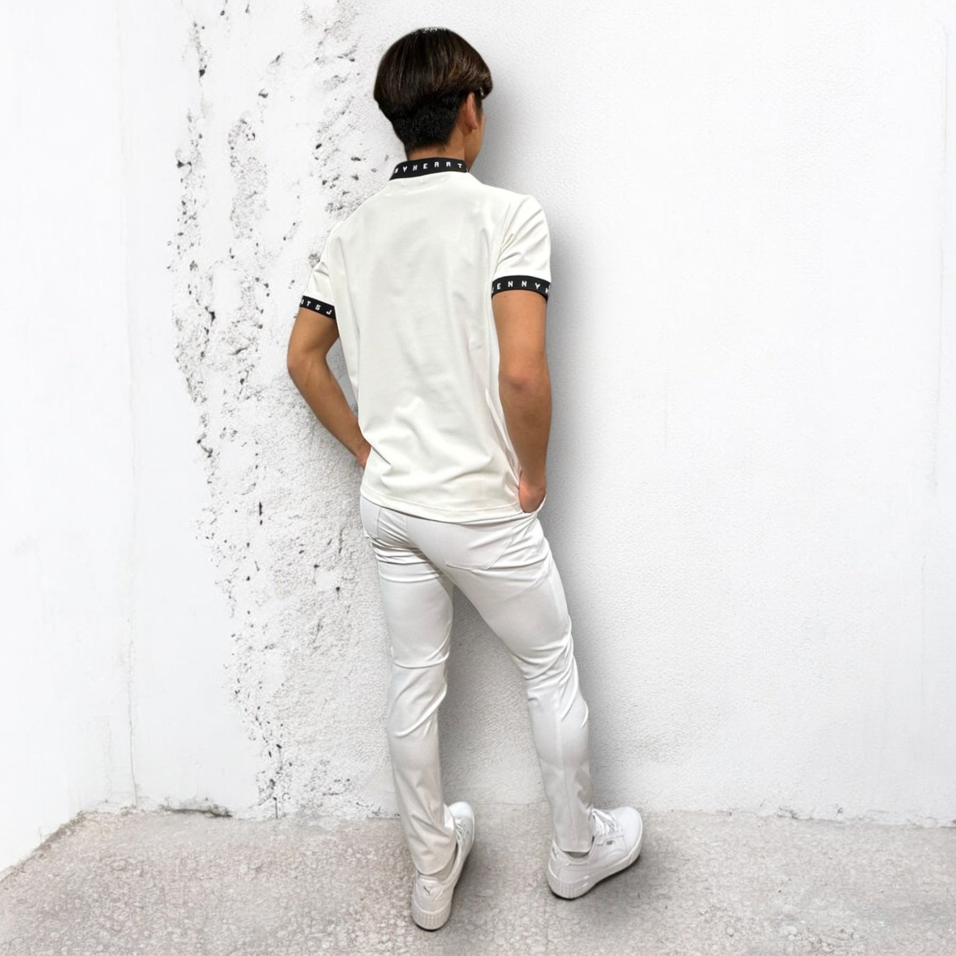 ＼新発売／Mens Grosgrain Mock Neck メンズゴルフウェア 夏 半袖 モックネック グログラン ストレッチ 肌触りなめらか 速乾 UVカット 透け防止 シンプル おしゃれ 高品質 高機能 おすすめ プレゼント 日本製