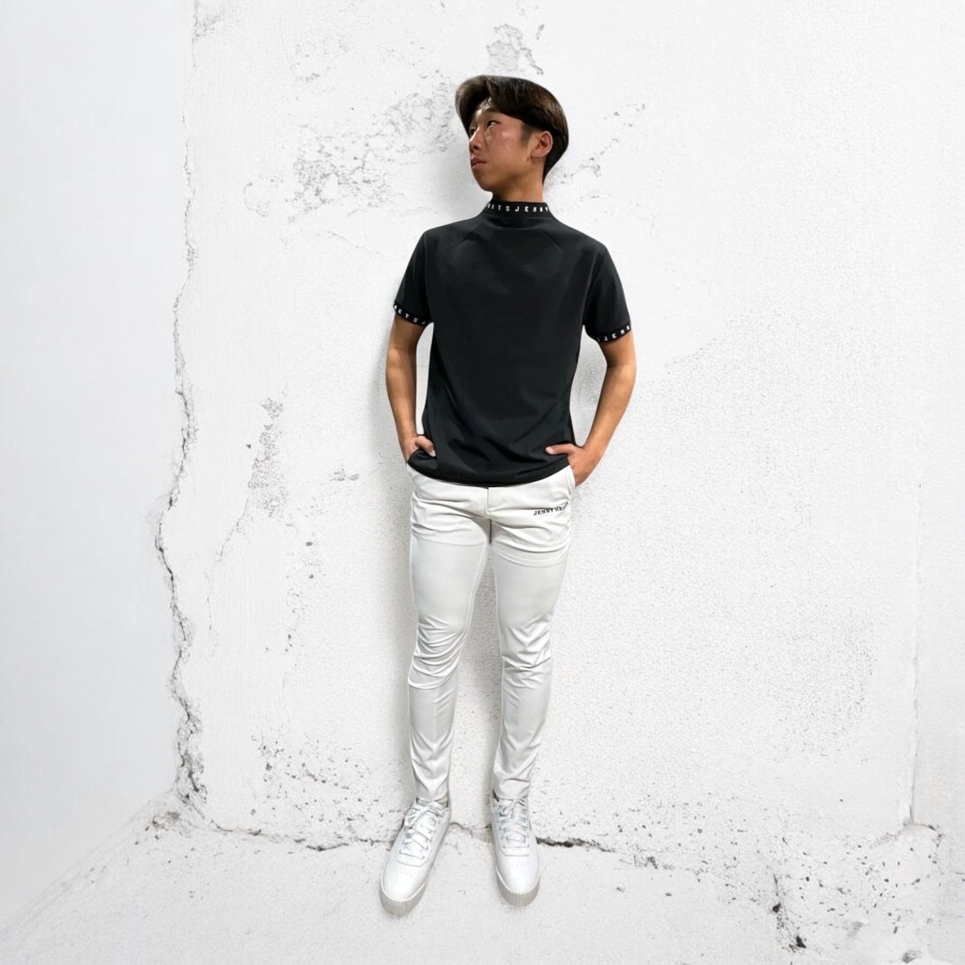 ＼新発売／Mens Grosgrain Mock Neck メンズゴルフウェア 夏 半袖 モックネック グログラン ストレッチ 肌触りなめらか 速乾 UVカット 透け防止 シンプル おしゃれ 高品質 高機能 おすすめ プレゼント 日本製
