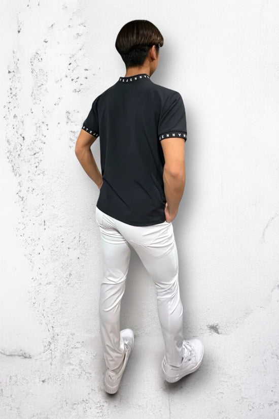 ＼新発売／Mens Grosgrain Mock Neck メンズゴルフウェア 夏 半袖 モックネック グログラン ストレッチ 肌触りなめらか 速乾 UVカット 透け防止 シンプル おしゃれ 高品質 高機能 おすすめ プレゼント 日本製