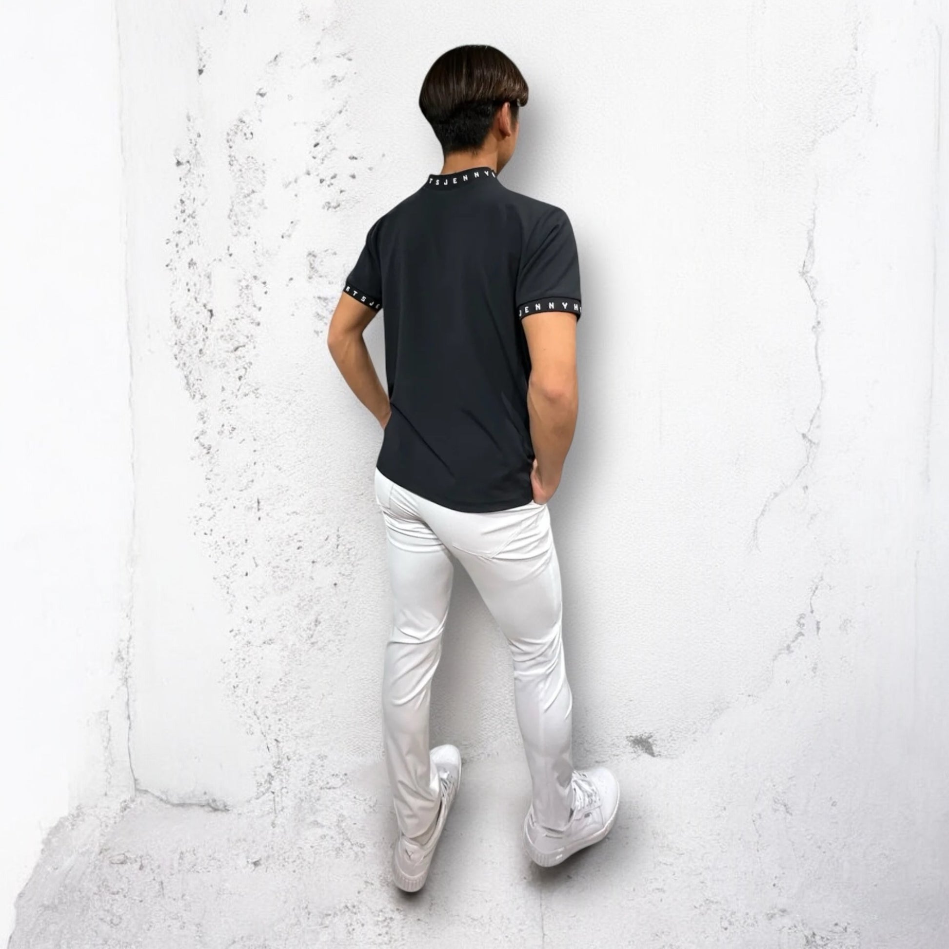 ＼新発売／Mens Grosgrain Mock Neck メンズゴルフウェア 夏 半袖 モックネック グログラン ストレッチ 肌触りなめらか 速乾 UVカット 透け防止 シンプル おしゃれ 高品質 高機能 おすすめ プレゼント 日本製