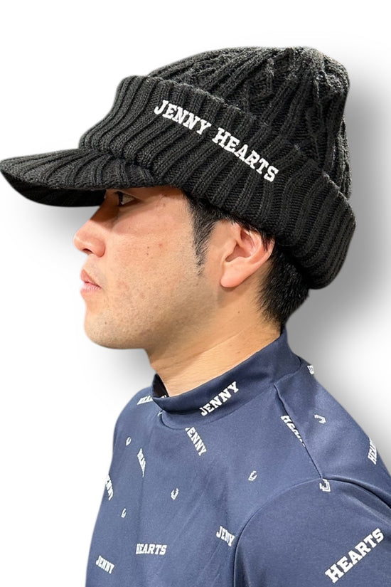 ＼予約販売／Unisex Knit Cap ツバ付きニットキャップ 男女兼用 57.5cm ゴルフウェア 二重構造 暖かい 帽子 おしゃれ 2025年秋冬