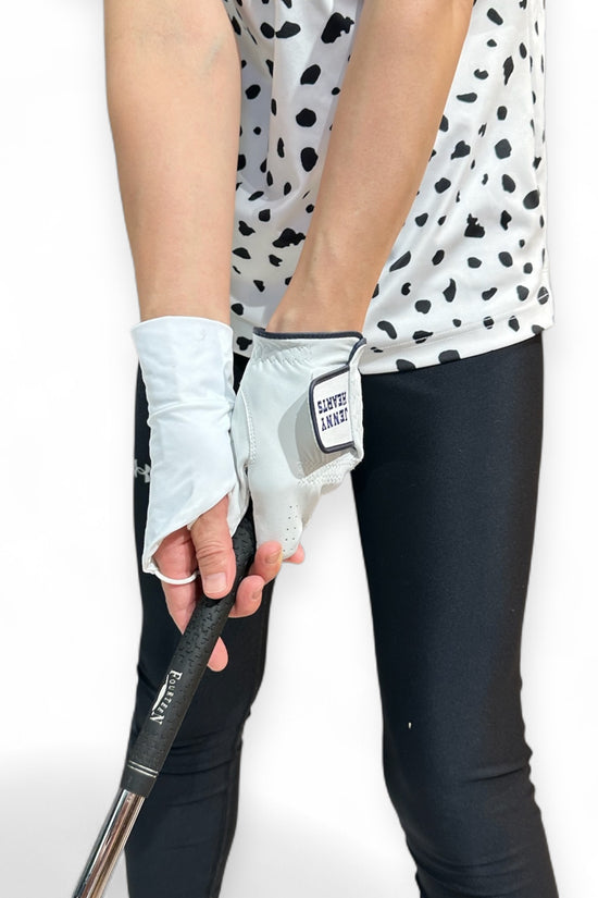 Ladies Golf UV Protector ゴルフグローブ 手袋 クール 通気性 ハーフフィンガーグローブ プロテクター 紫外線対策 UVカット 手の甲日焼け止め