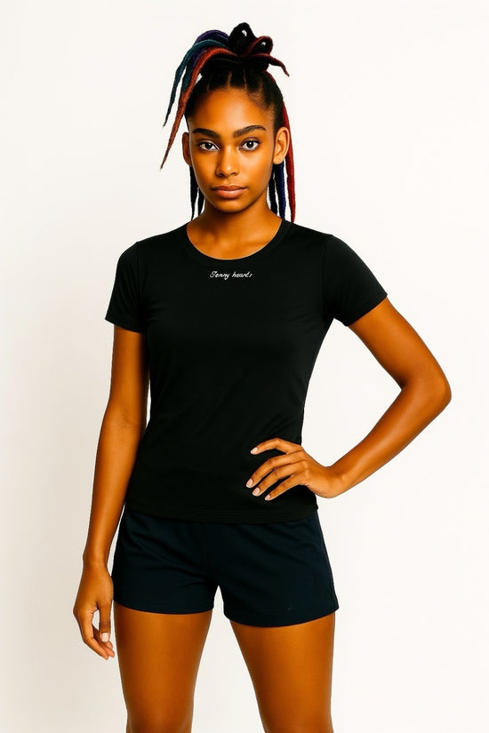 Ladies Inner Shirt インナー シャツ レディース 半袖 丸首 クルーネック 白 黒　ジュニアゴルフウェア