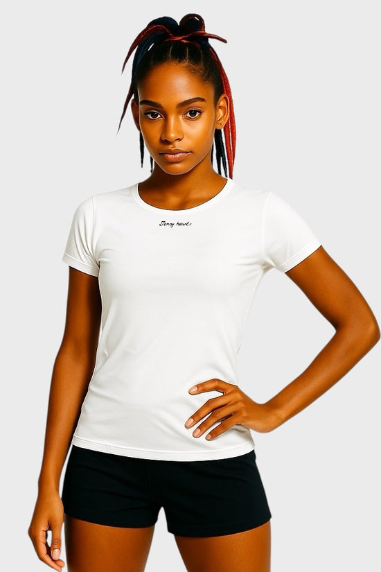 Ladies Inner Shirt インナー シャツ レディース 半袖 丸首 クルーネック 白 黒　ジュニアゴルフウェア