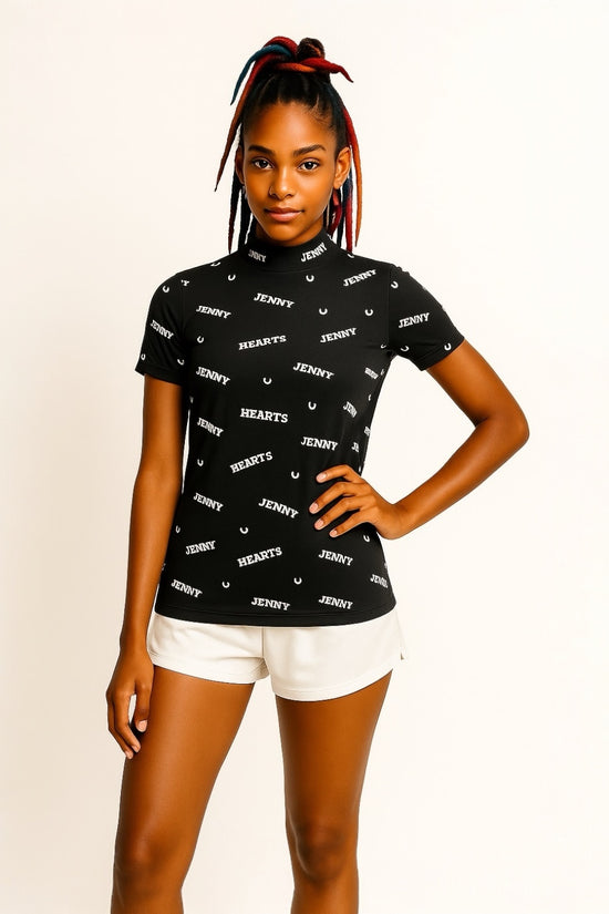 Ladies Smooth Mock Brand Logo ゴルフウェア レディース モックネック 半袖 接触冷感 なめらか肌触り UVカット 伸縮性高い おしゃれ 春夏
