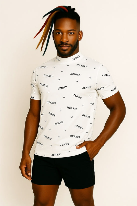 Mens Smooth Mock Brand Logo  メンズゴルフウェア モックネック 半袖 接触冷感 伸縮性高い なめらか肌触り 速乾 UVカット