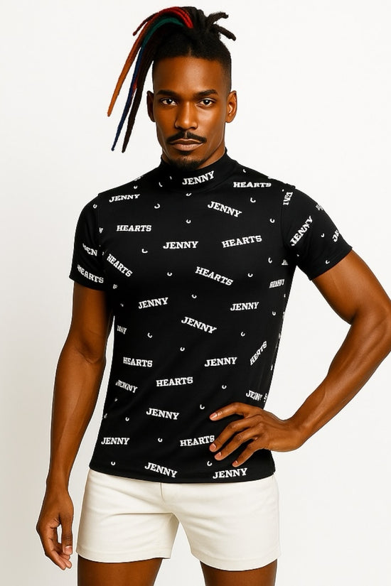 Mens Smooth Mock Brand Logo  メンズゴルフウェア モックネック 半袖 接触冷感 伸縮性高い なめらか肌触り 速乾 UVカット