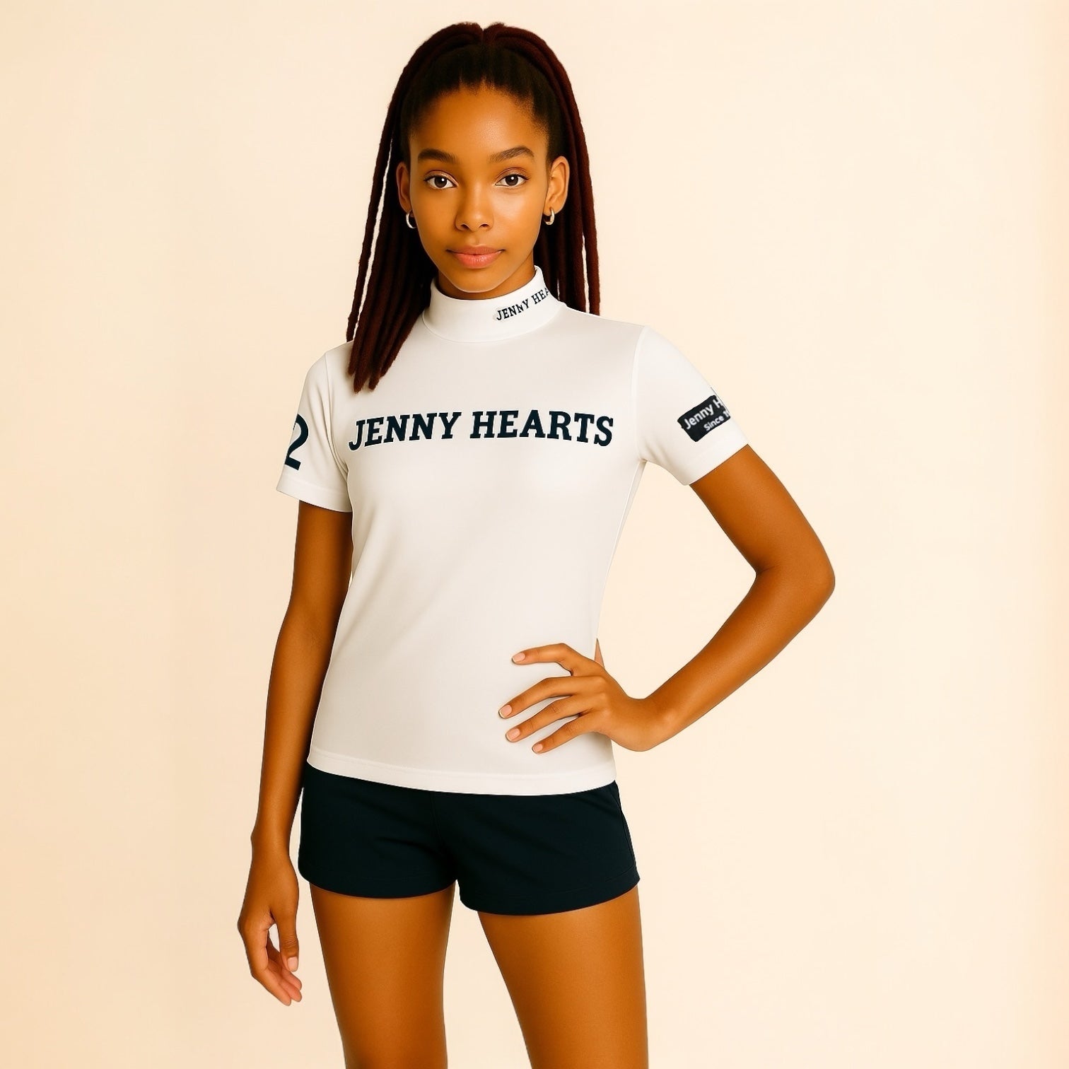 ＼おすすめ／Junior Girls Dry Mock Neck ドライタッチ 伸縮性良 ジュニアゴルフウェア ガールズ モックネック 130cm 140cm 150cm