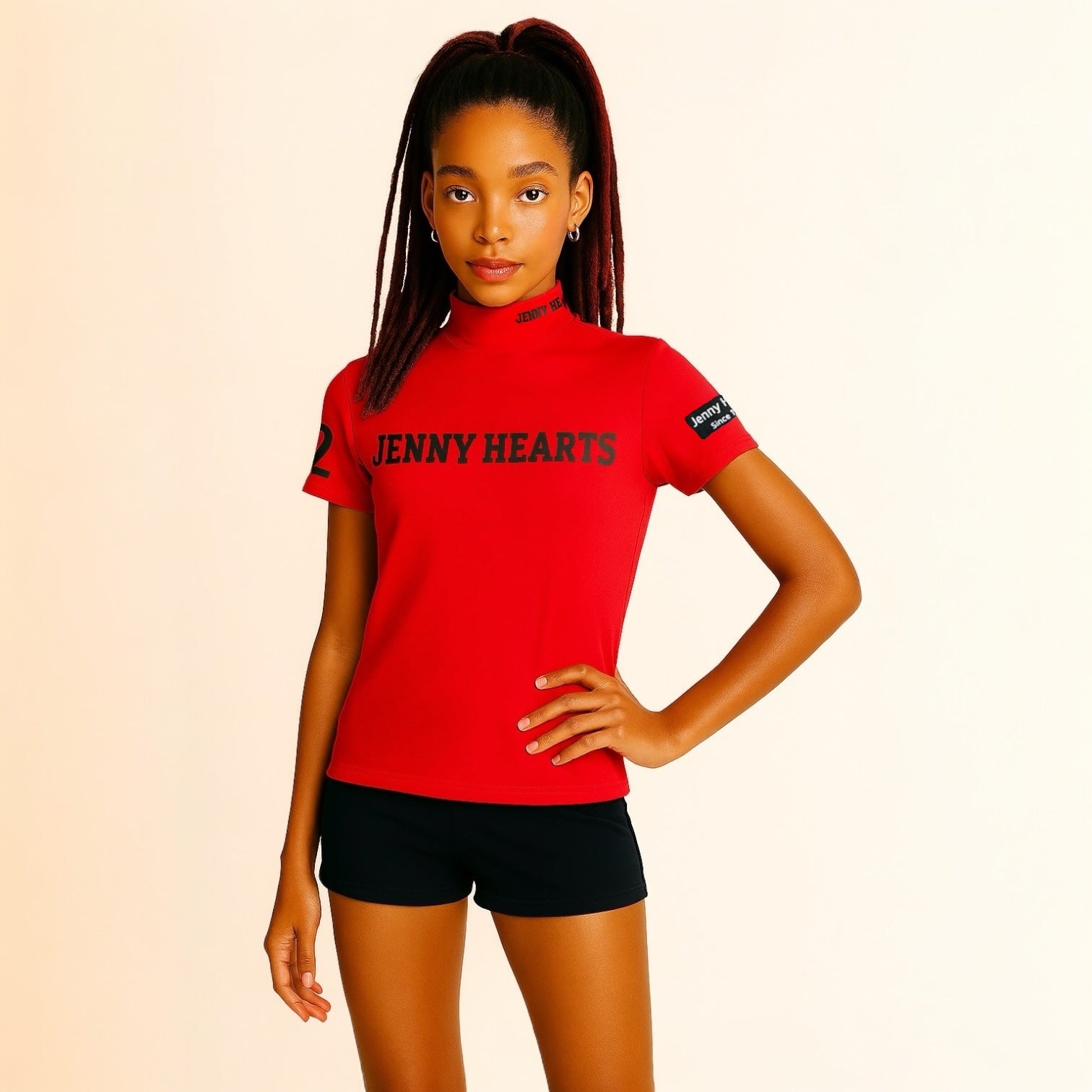 ＼おすすめ／Junior Girls Dry Mock Neck ドライタッチ 伸縮性良 ジュニアゴルフウェア ガールズ モックネック 130cm 140cm 150cm