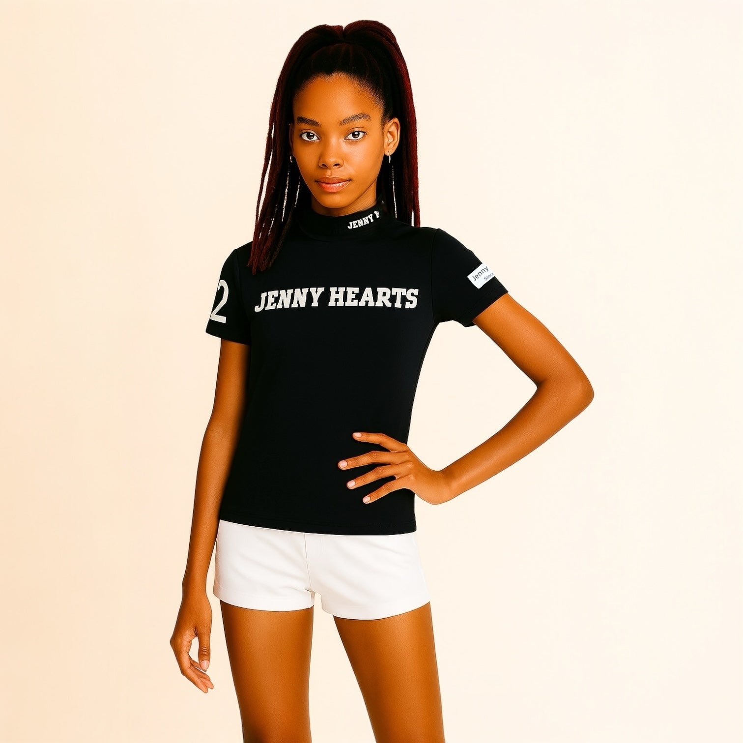 ＼おすすめ／Junior Girls Dry Mock Neck ドライタッチ 伸縮性良 ジュニアゴルフウェア ガールズ モックネック 130cm 140cm 150cm