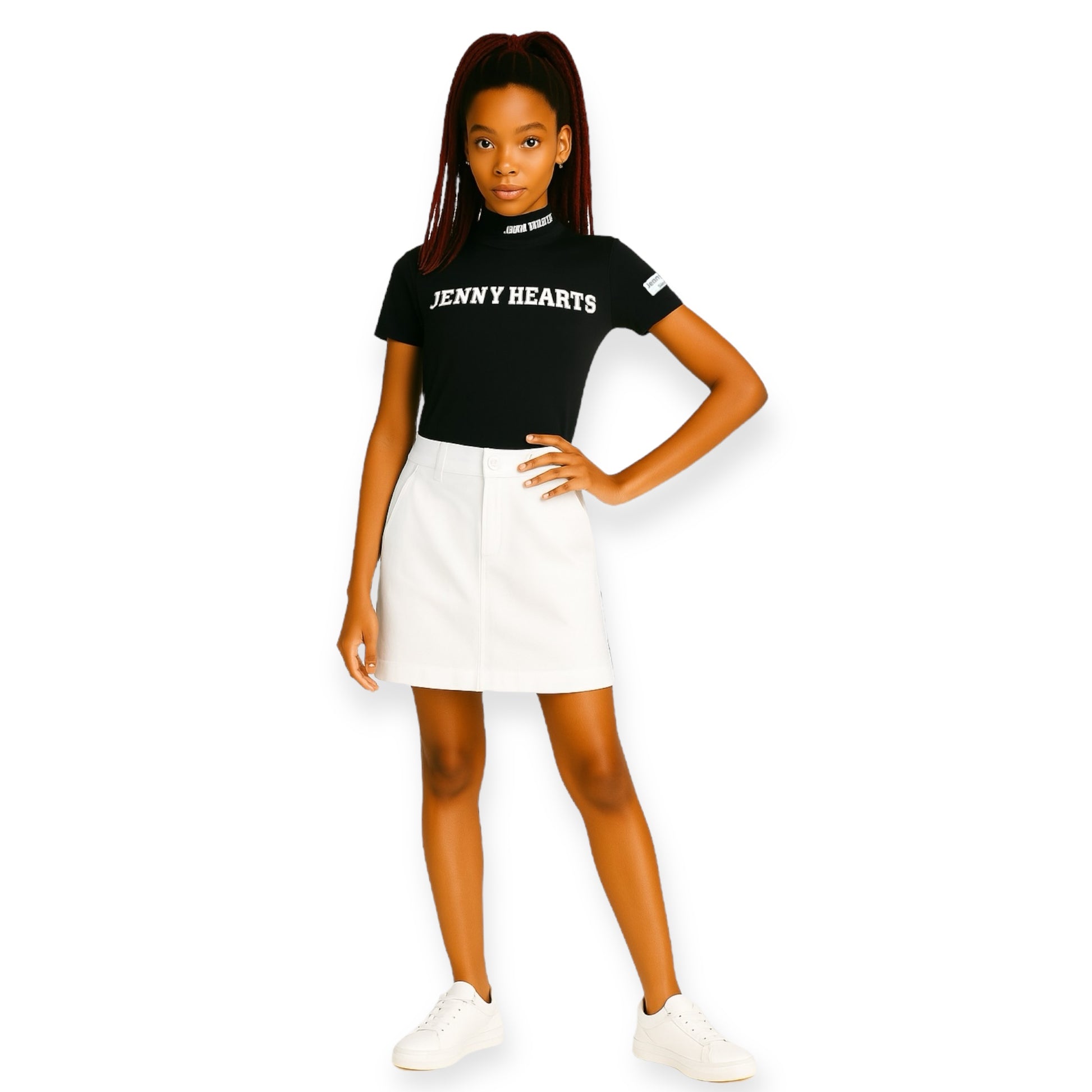 Junior girls Multi Stretch Skirt 001 ゴルフ スカート ジュニアゴルフウェア マルチストレッチ 白 紺 春夏 130cm 150cm 155cm