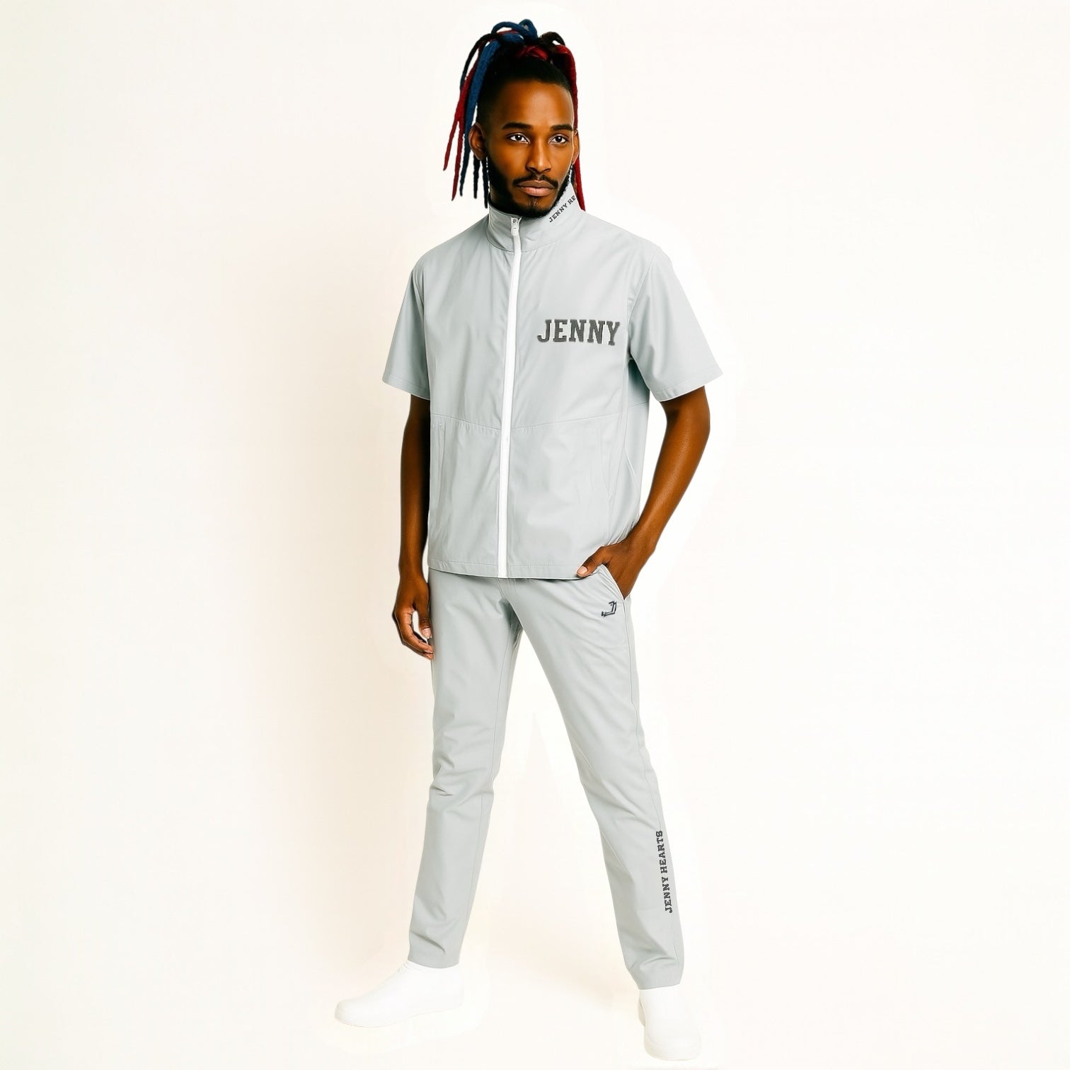 Unisex Rain Suit Light Grey JH-24R1001 ゴルフレインスーツ ユニセックス 上下セット オールシーズン 撥水 防水 カッパ