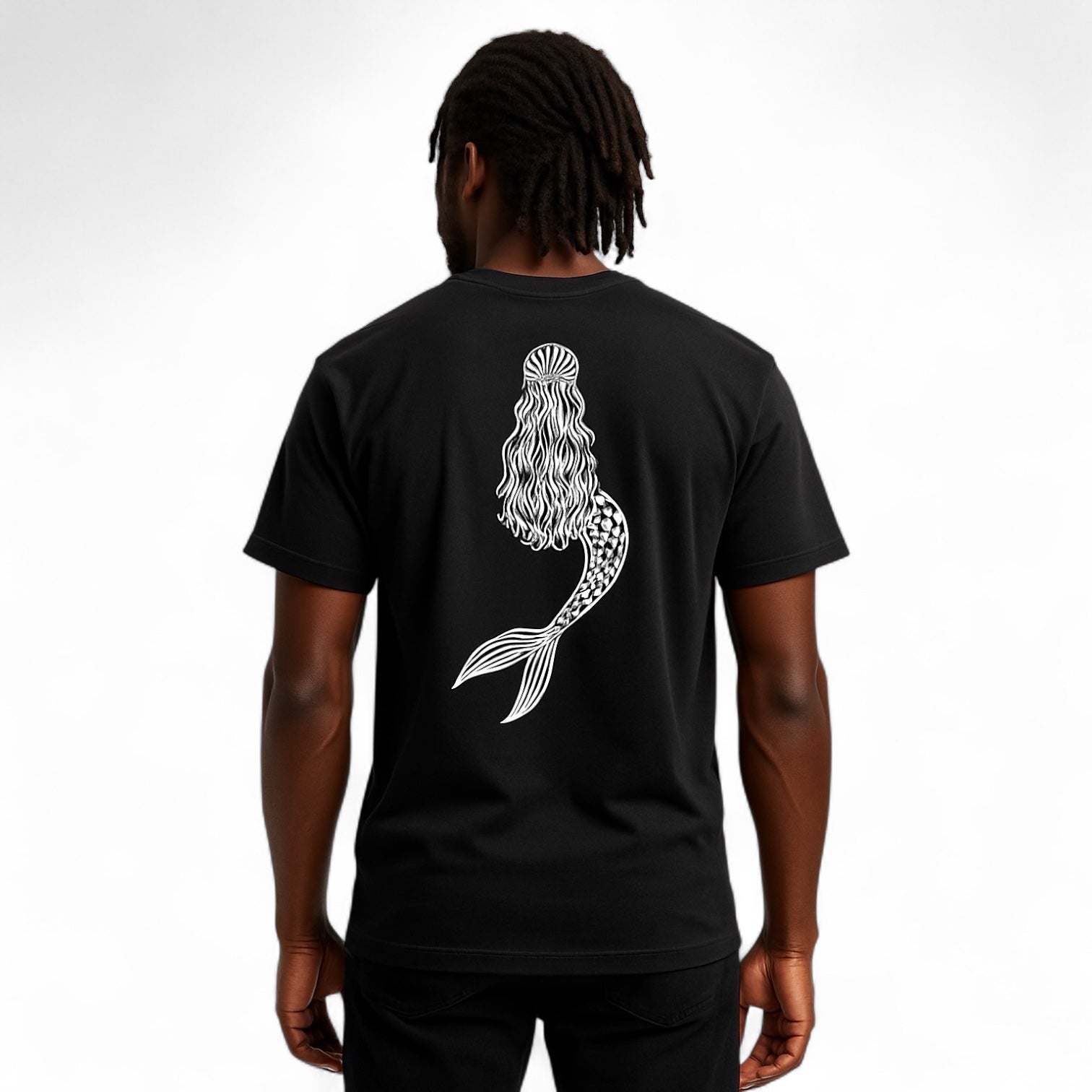 Mermaid T-Shirt Mens XL Black マーメイドTシャツ