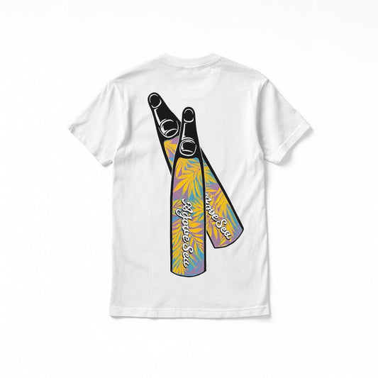 Diving Fin T-Shirt Unisex White Tシャツ