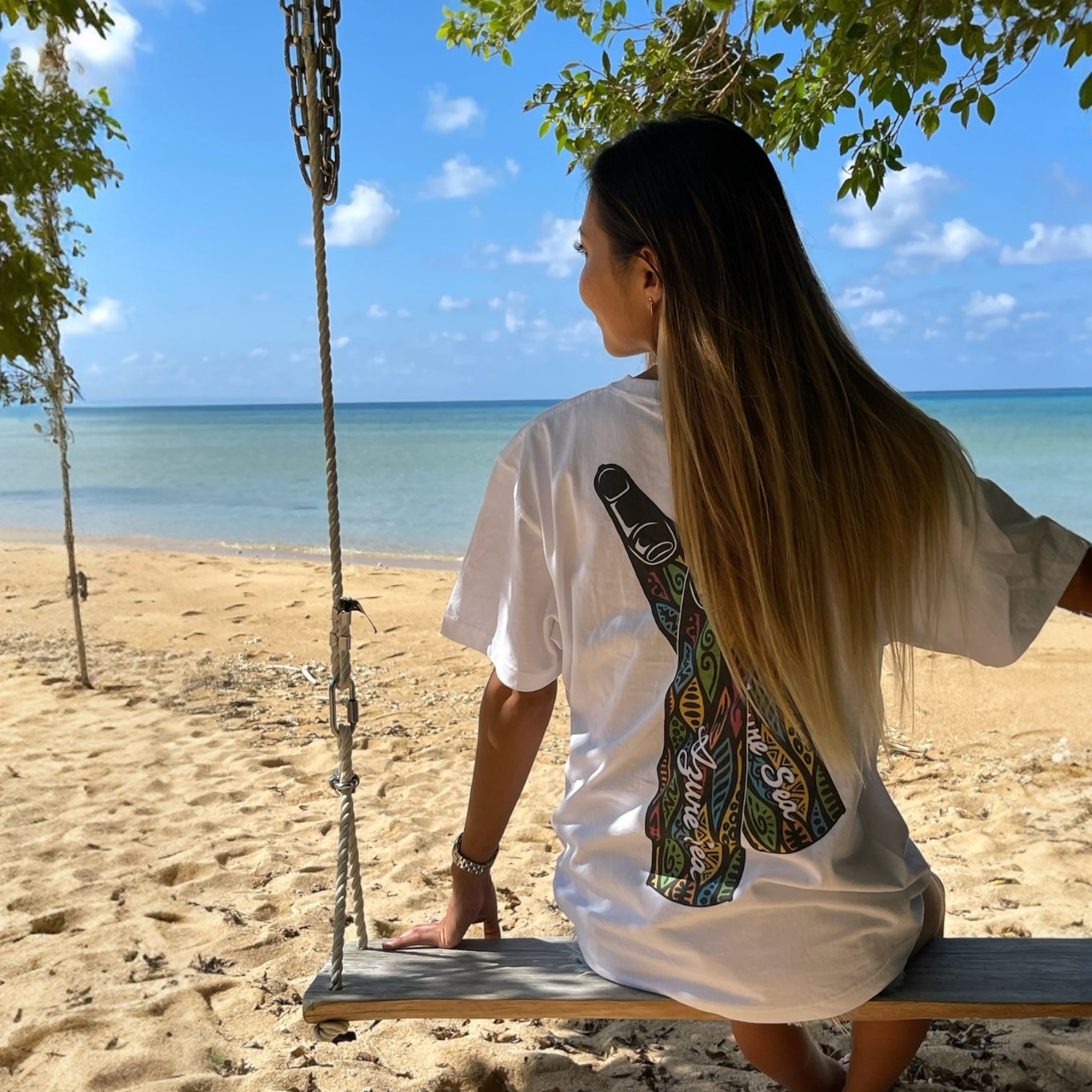 Diving Fin T-Shirt Unisex White Tシャツ