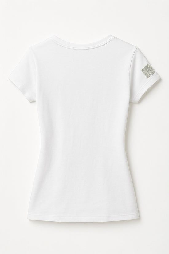 Ladies Moca California Logo T-Shirt White ストレッチ 優しい肌触り 吸水速乾