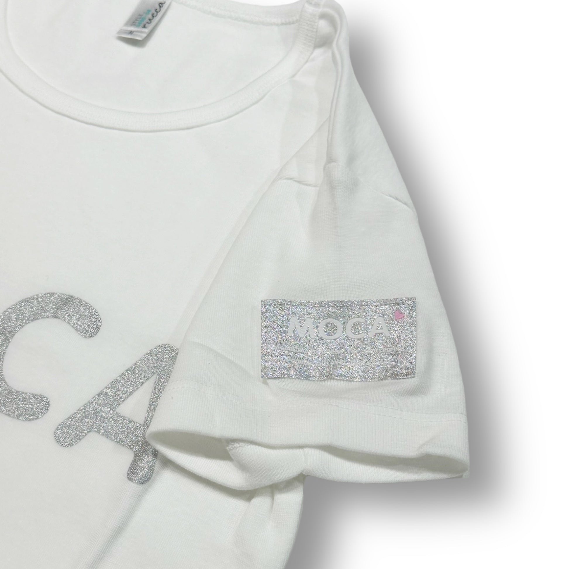 Ladies Moca California Logo T-Shirt White ストレッチ 優しい肌触り 吸水速乾
