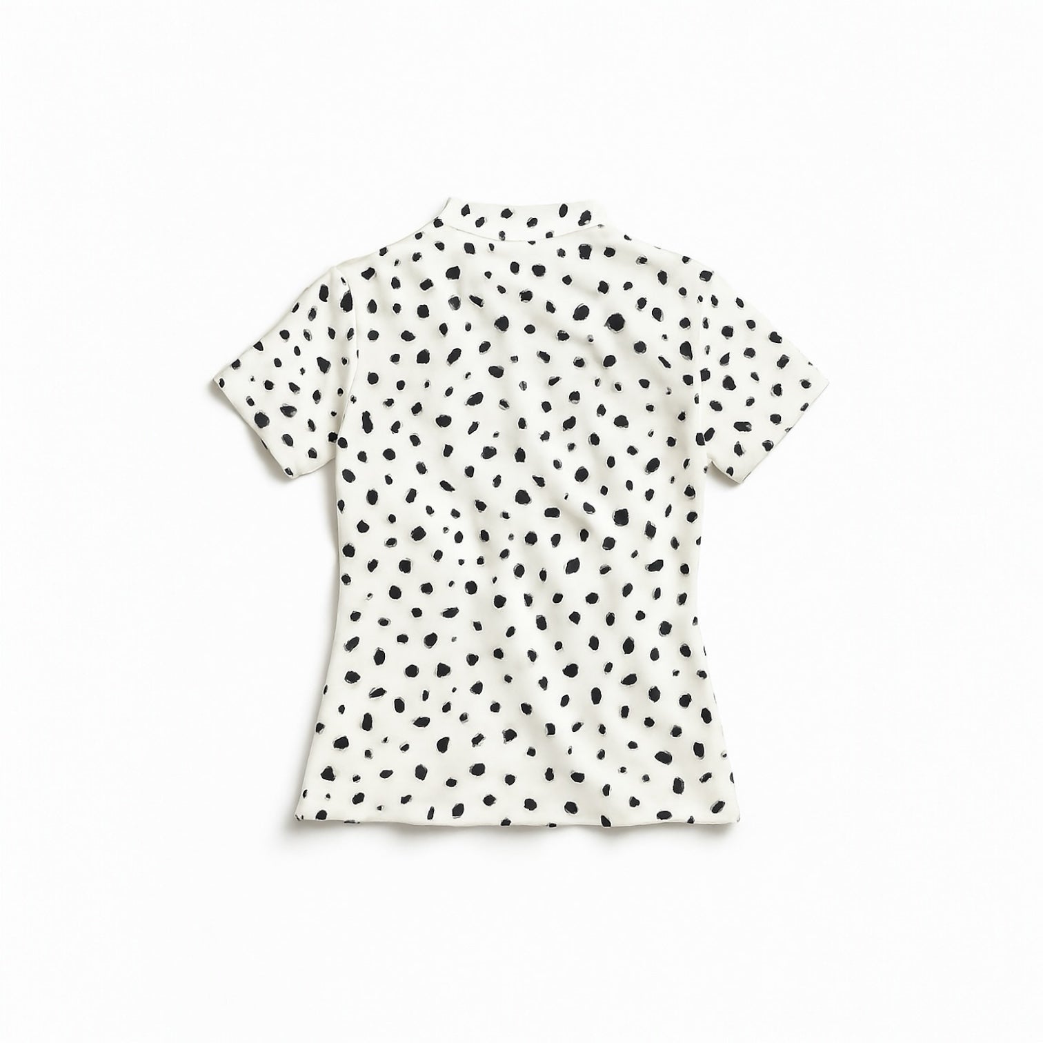 Ladies Animal Mock Neck Leopard レディースゴルフウェア アニマル モックネック 夏 半袖 レオパード 豹柄 伸縮性高い 肌触り柔らか 速乾 UVカット ホワイト おしゃれ 可愛い ゴルフ女子 おすすめ プレゼント