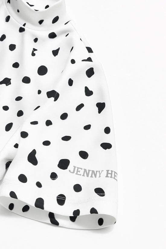 Mens Animal Mock Neck Leopard メンズゴルフウェア アニマル モックネック 夏 半袖 レオパード 豹柄  肌触り柔らか 伸縮性高い 速乾 メンズ ホワイト アニマル柄 おしゃれ おすすめ ゴルフ場で映える プレゼント