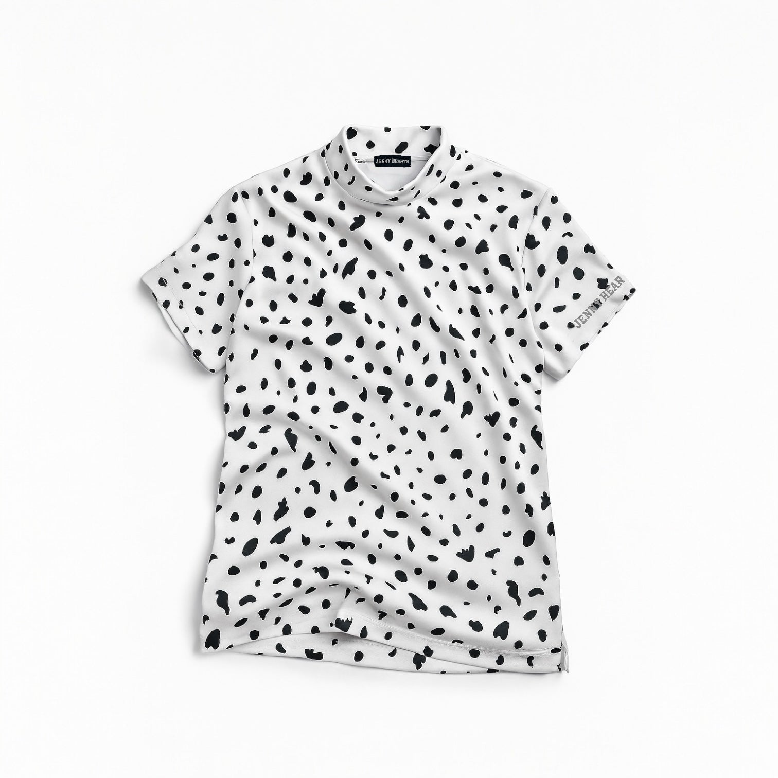 Mens Animal Mock Neck Leopard メンズゴルフウェア アニマル モックネック 夏 半袖 レオパード 豹柄  肌触り柔らか 伸縮性高い 速乾 メンズ ホワイト アニマル柄 おしゃれ おすすめ ゴルフ場で映える プレゼント