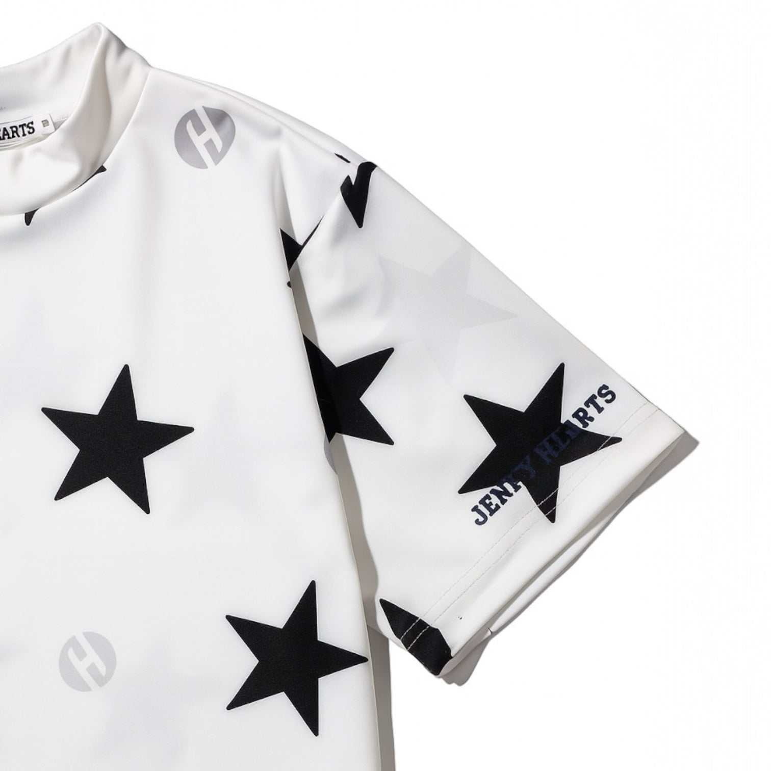 Mens Mock Neck Twinkle Star メンズゴルフウェア 夏 モックネック 半袖 ストレッチ 速乾 肌触りなめらか UVカット 星柄 おしゃれ 可愛い