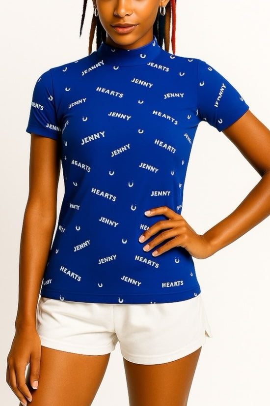 Ladies Smooth Mock Brand Logo ゴルフウェア レディース モックネック 半袖 接触冷感 なめらか肌触り UVカット 伸縮性高い おしゃれ 春夏