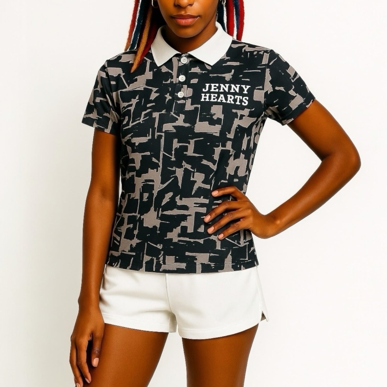 Ladies Polo Shirt Black ゴルフウェア レディース 夏 ポロシャツ 半袖 ブラック UVカット 伸縮性 速乾