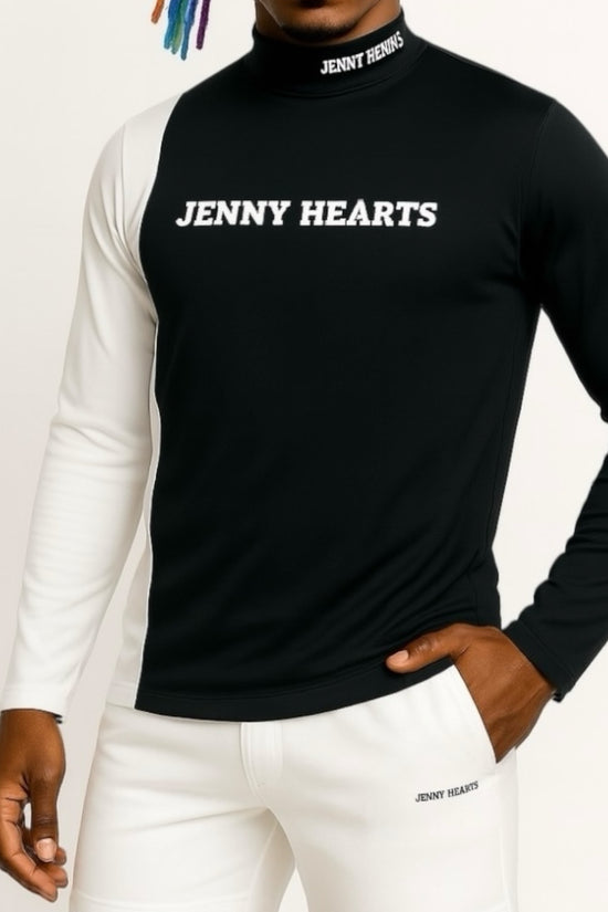 Men's mock neck long sleeve golf wear for spring and autumn. High-performance, luxurious, lightweight, stretchy, and stylish.
