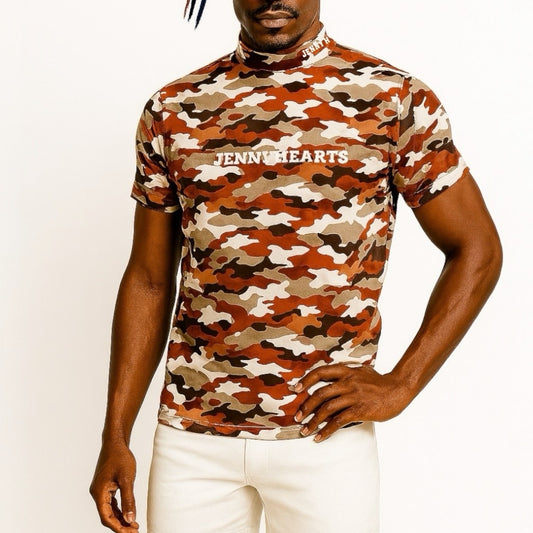 Men's Smooth Mock Camouflage Camouflage Jacket, Cool to the Touch, Smooth to the Touch, Stylish Spring/Summer Golf Wear