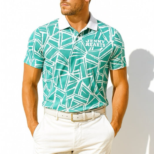 Mens Polo Shirt Green ゴルフウェア メンズ  ポロシャツ グリーン ゴルフウェア 速乾 伸縮性 爽やか 春夏
