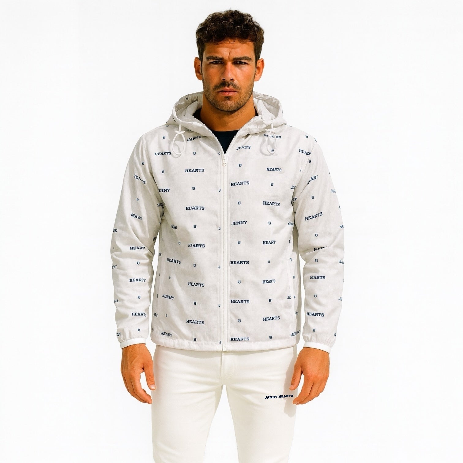 Mens Logotipo Blouson ゴルフウェア メンズ ブルゾン ジャンパー フード付き 軽量 極薄生地 裏メッシュ 撥水 UVカット 春夏秋 オールシーズン