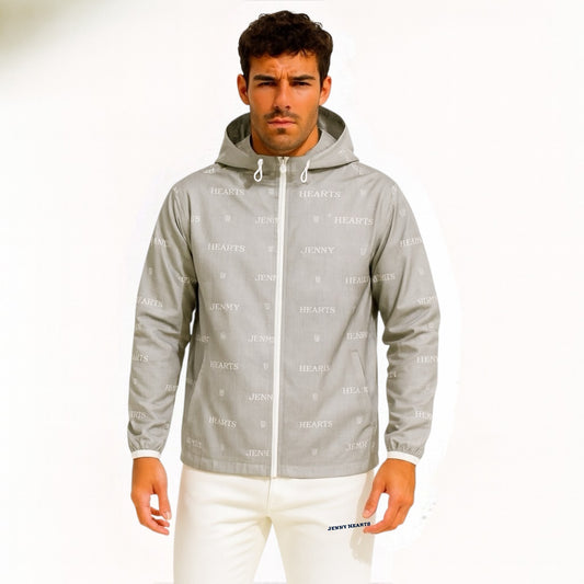 Mens Logotipo Blouson ゴルフウェア メンズ ブルゾン ジャンパー フード付き 軽量 極薄生地 裏メッシュ 撥水 UVカット 春夏秋 オールシーズン