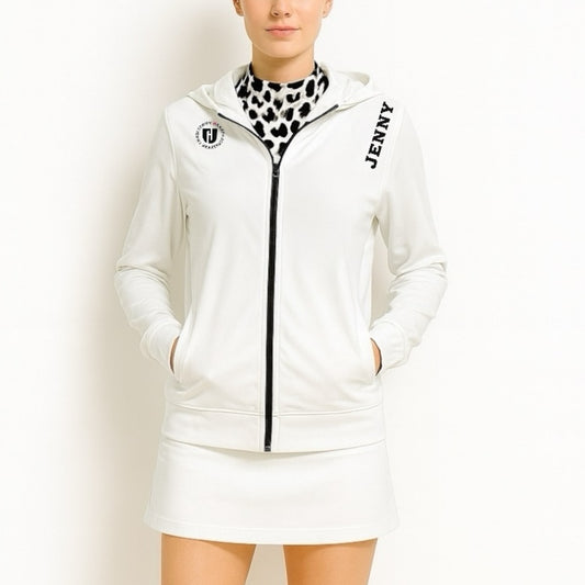 Ladies Smooth Hoodie レディース ゴルフウェア ブルゾン ハイストレッチ 接触冷感 なめらか肌触り UVカット 春夏秋