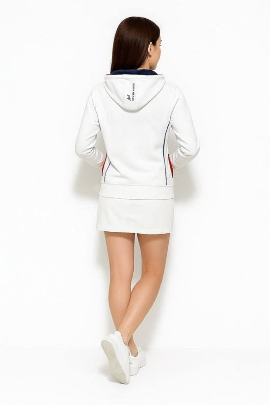 Ladies Light Weight Knit Hoodie レディース ゴルフブルゾン パーカー ダブルジップ 軽量 伸縮性 速乾性 フード 丸洗い イージーケア ポリエステル ニット